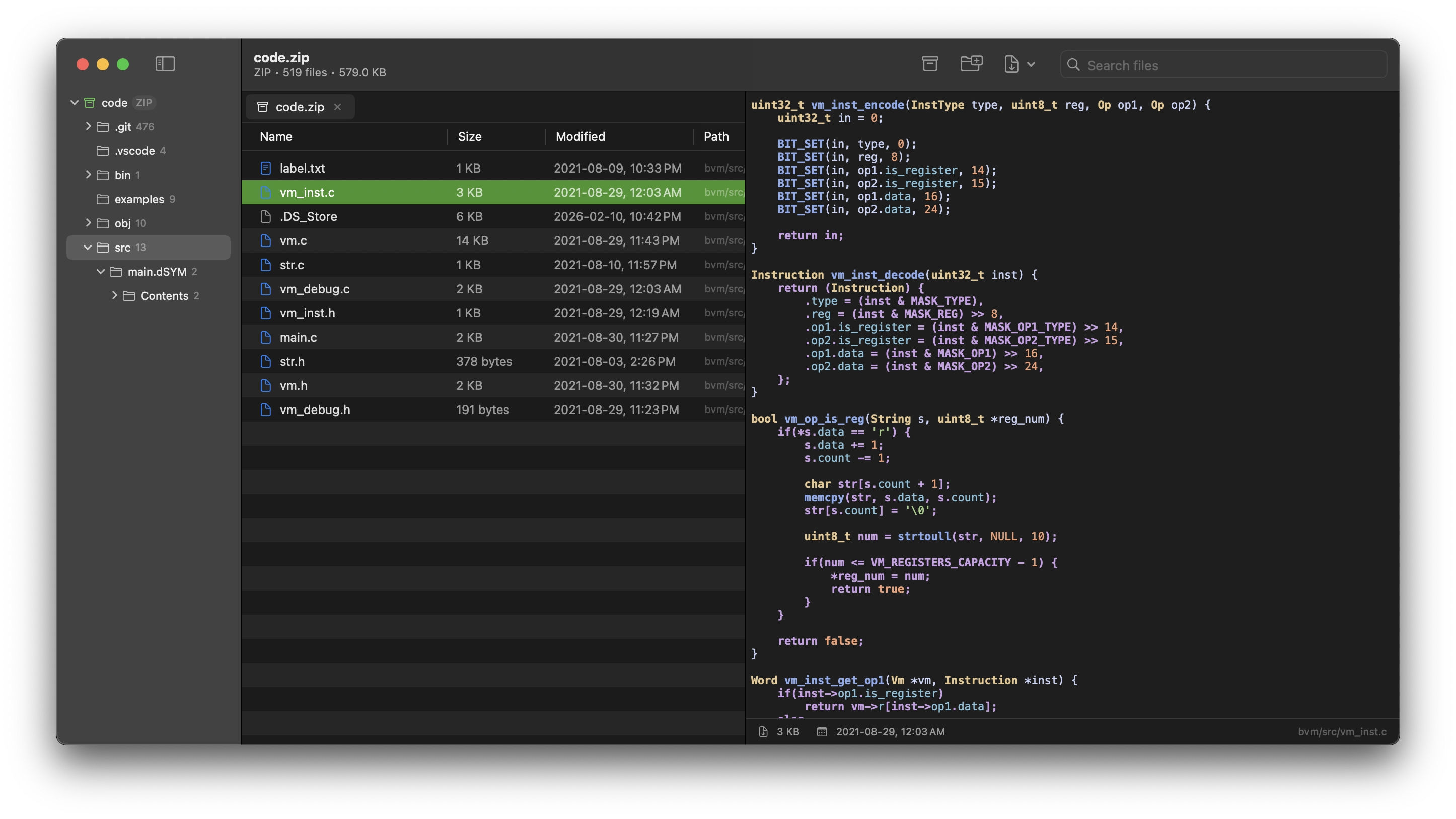 Pika syntax highlighting in code preview